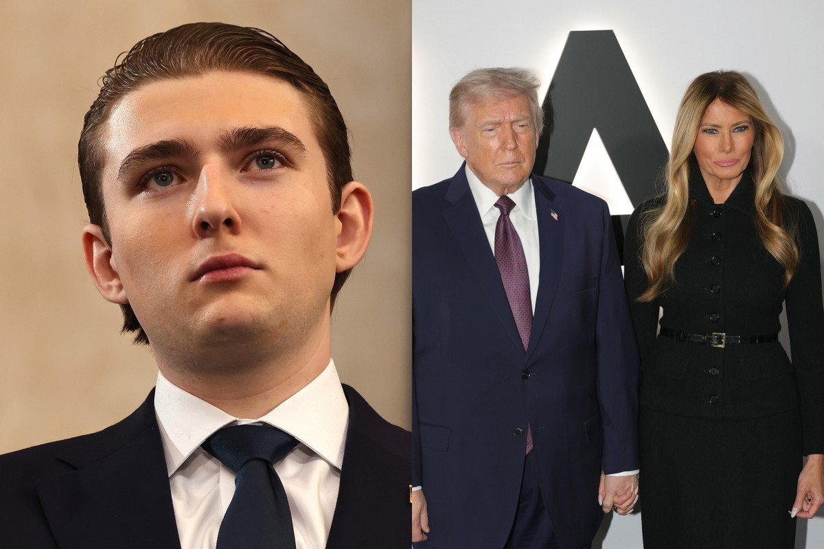 Barron Trump, Donald Trump, Melania Trump.