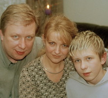 Marek Sierocki z żoną, Urszula Sierocka, Maciej Sierocki, Warszawa 2000 rok