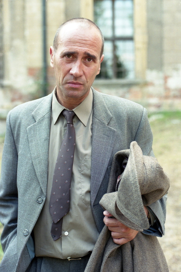 Aktor Krzysztof Wakuliñski na planie zdjêciowym filmu w Lubi¹¿u