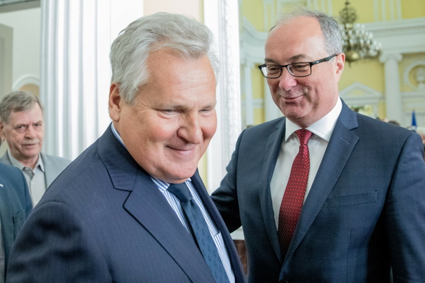 Włodzimierz Czarzasty z Aleksandrem Kwaśniewskim