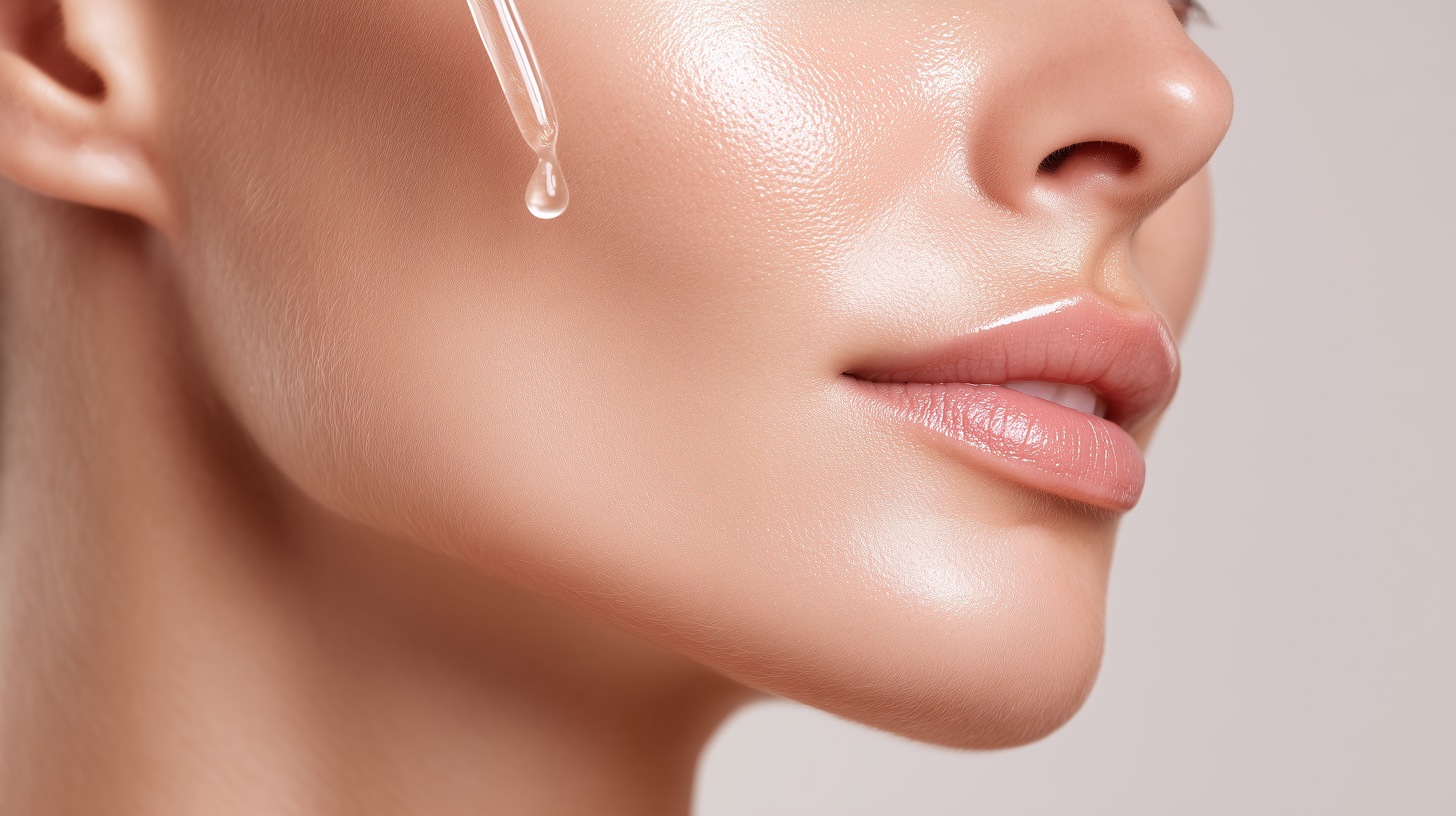 kobieta z serum przy skórze