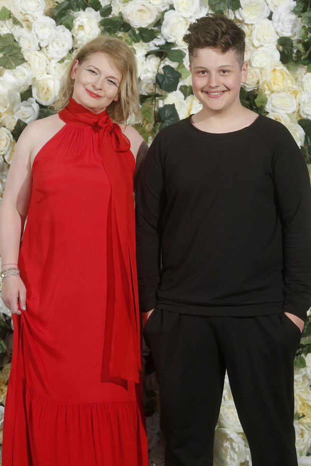 Dominika Ostałowska z synem Hubertem