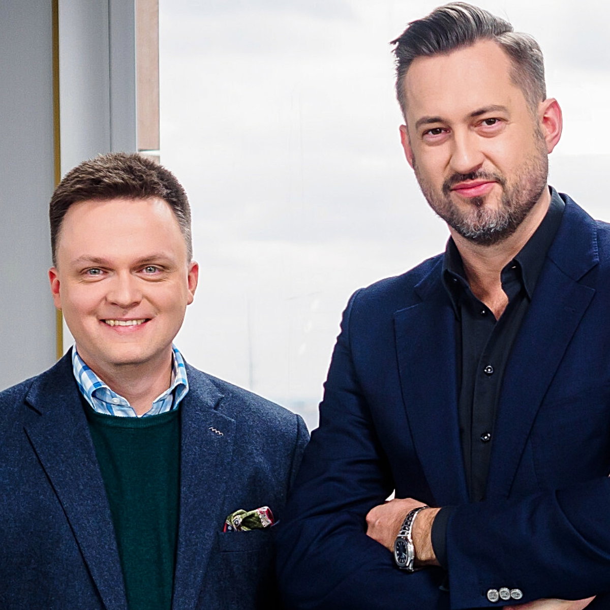 Marcin Prokop, Szymon Hołownia, 05.11.2019 Warszawa Na planie programu Dzien Dobry TVN