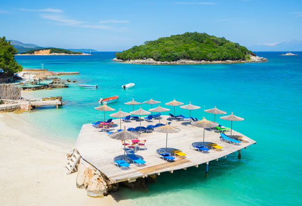 Plaża Ksamil, Albania.
