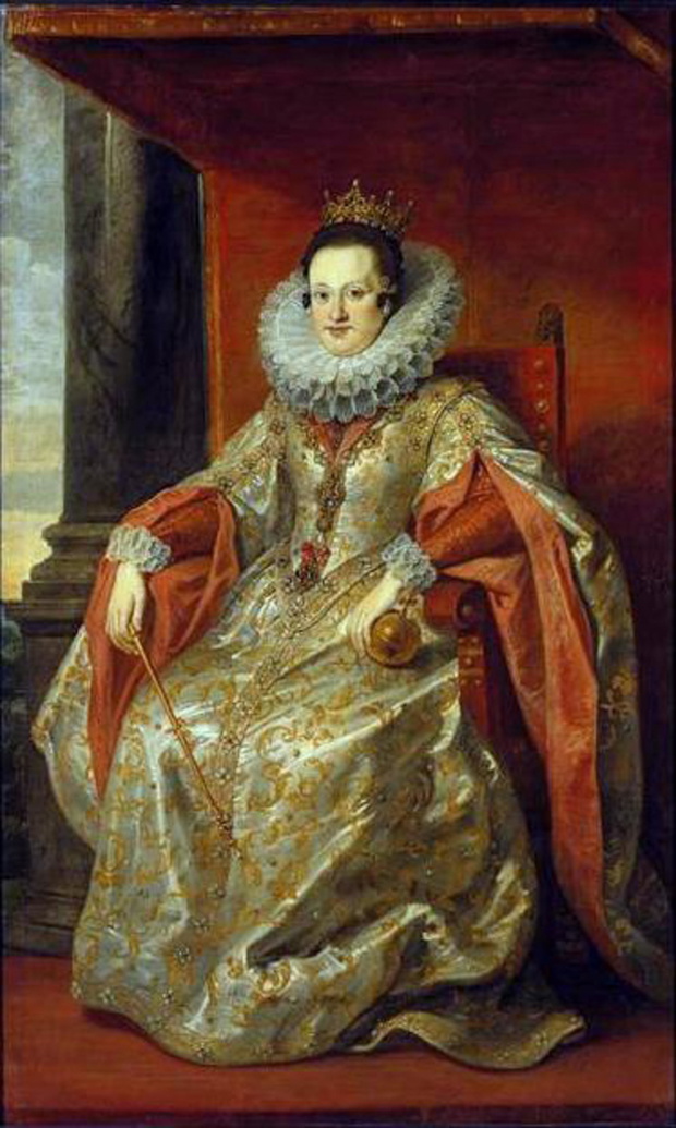 Portrait of Constance of Austria in coronation robes.. circa 1624. Constance Habsburg