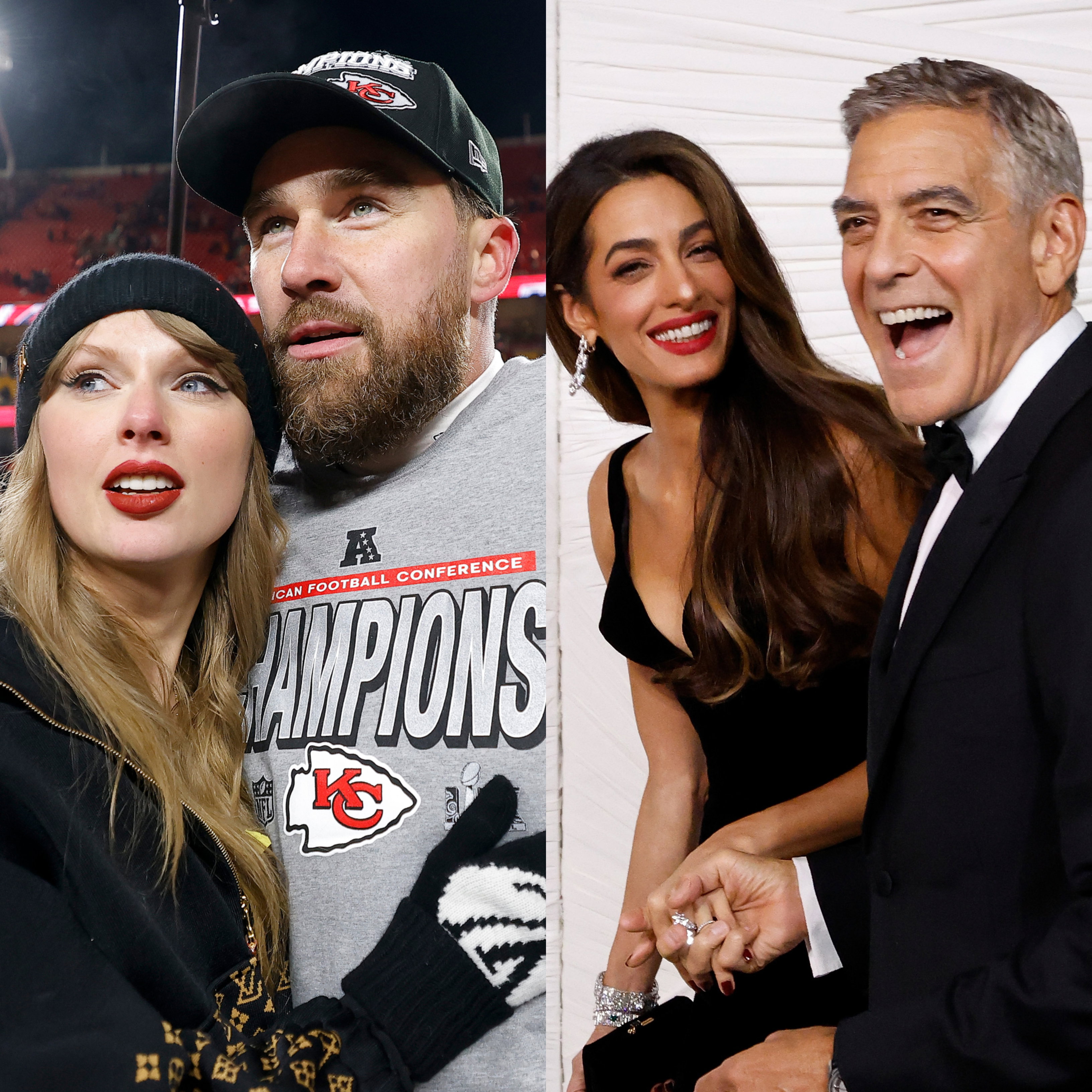 jamniki Taylor Swift i Travis Kelce, Amal Clooney i George Clooney