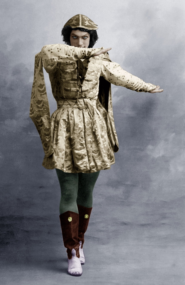 Vaslav Nijinsky (1890-1950) russian dancer of polish origins c. 1910 colorized document