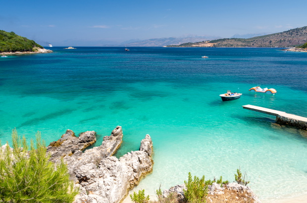 Plaża Paradise Beach w Ksamil.