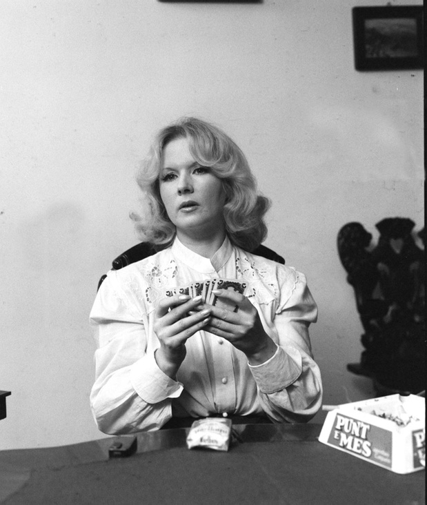 Halina Kowalska na planie filmu "Okno" 30.12.1980 r.