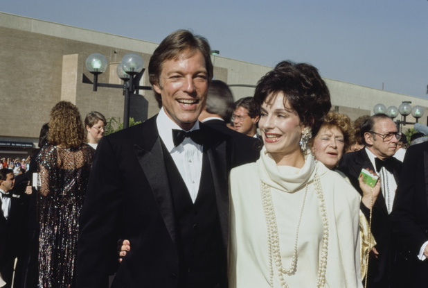 Richard Chamberlain, Geraldine Chaplin, 37. ceremonia wręczenia nagród Emmy, Kalifornia, USA, 22.09.1985 rok