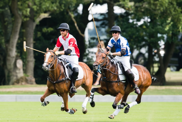 Książe William i Harry. Królewskie charytatywne rozgrywki Polo. 10.07.2019, Wokingham, Anglia