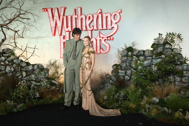 Jacob Elordi i Margot Robbie na premierze filmu "Wichrowe wzgórza". 5.02.2026, Londyn, Anglia.