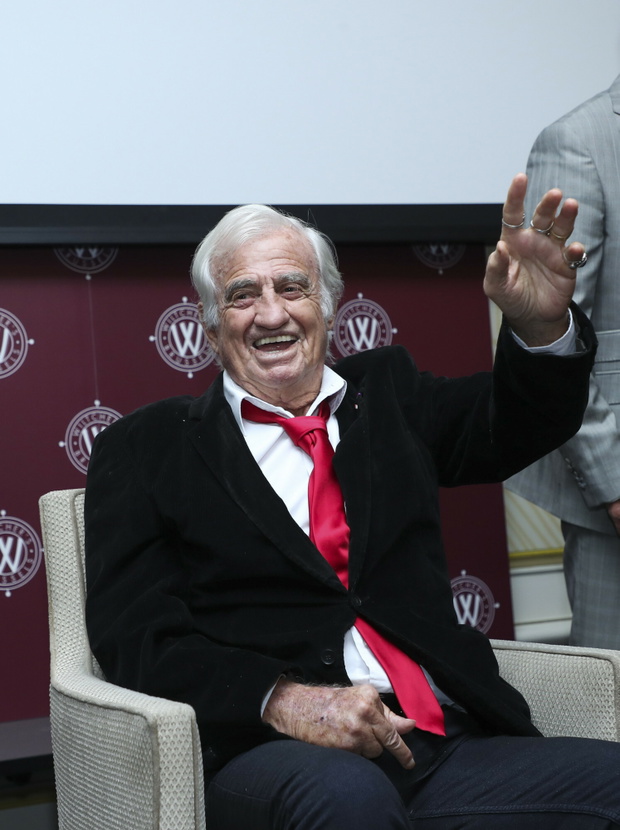 Jean-Paul Belmondo na imprezie bokserskiej