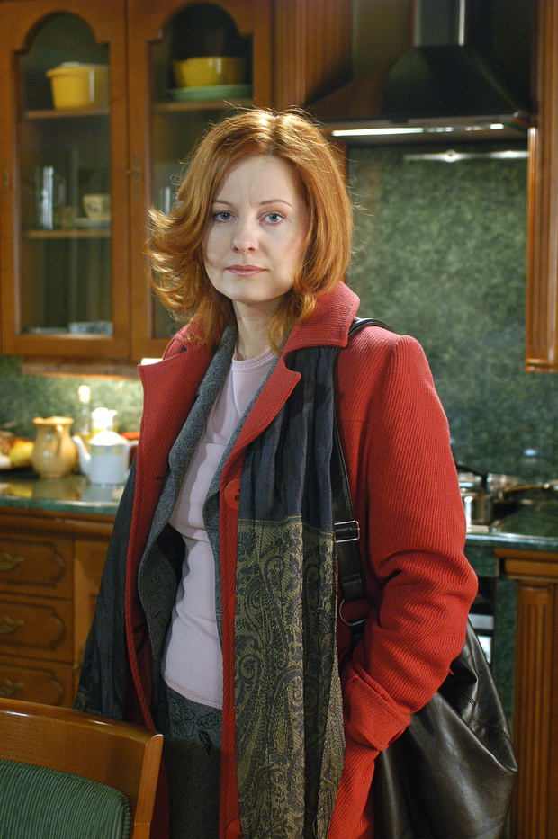 Ewa Skibińska. plan serialu "Pierwsza miłość". 2005.