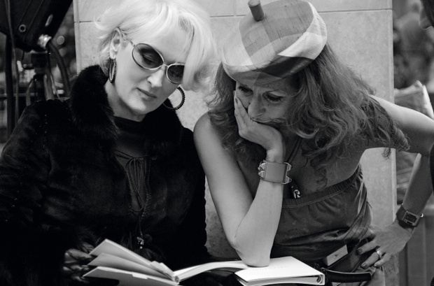 Meryl Streep i słynna kostiumografka Patricia Field, obie po filmie „Diabeł ubiera się u Prady” były nominowane do Oscara, 2006 rok.