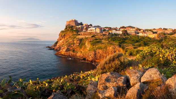 Panorama z miasteczkiem Capri