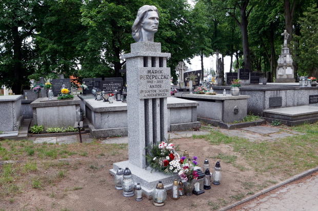 Pomnik na grobie aktora Marka Perepeczki, Częstochowa, 14.05.2026.