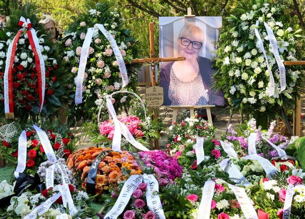 21.05.2026. Warszawa. Uroczystosci pogrzebowe aktorki Stanislawy Celinskiej. Uroczystosci na Cmentarzu Wojskowym na Powazkach.
