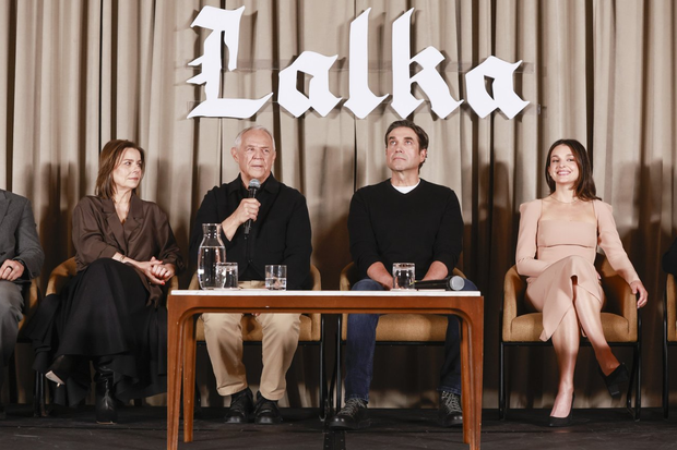 Agata Kulesza, Marek Kondrat, Marcin Dorociński i Maria Dębska na konferencji prasowej filmu "Lalka" - 14.04.2026, Warszawa, Polska