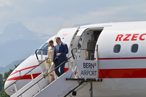 Berno, Szwajcaria, 27.05.2026. Prezydent Rzeczypospolitej Polskiej Karol Nawrocki i pierwsza dama Marta Nawrocka
