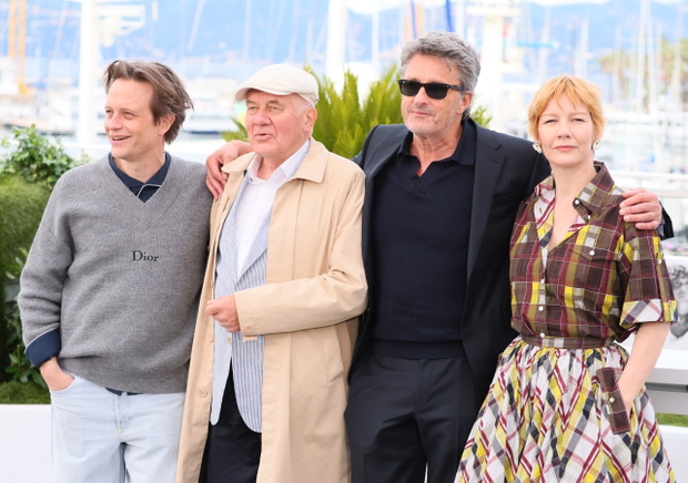 August Diehl, Hanns Zischler, Paweł Pawlikowski and Sandra Hüller, 15.05.2026. Cannes.