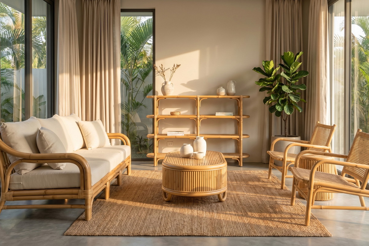 Rattan we wnętrzach