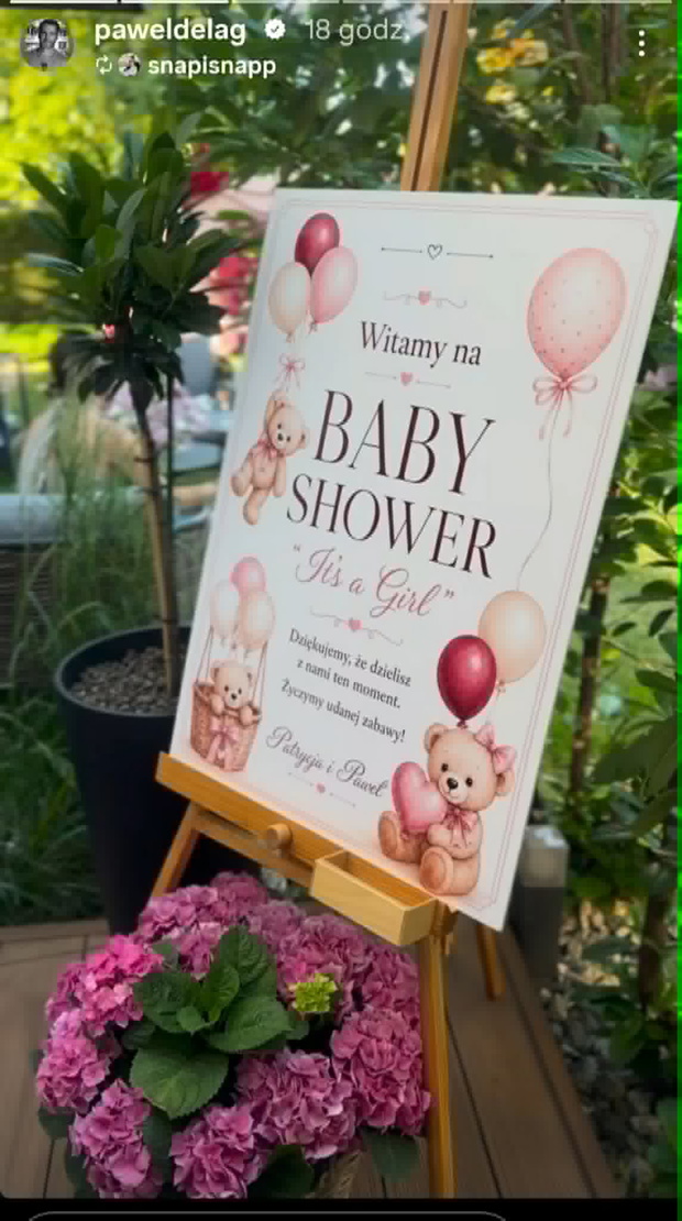 Paweł Deląg, baby shower