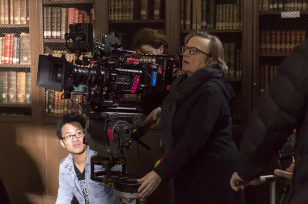 Agnieszka Holland na planie serialu "Dziecko Rosemary"
