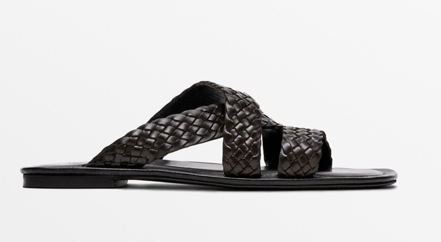 Plecione skórzane sandały, Massimo Dutti