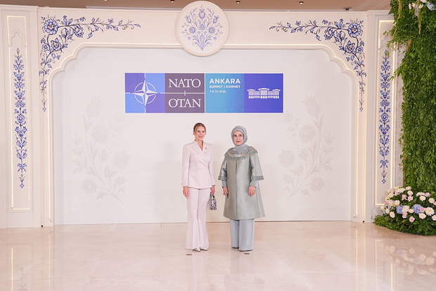 Turkish First Lady Emine Erdogan hosts spouses of leaders