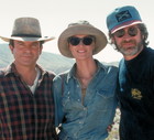 Sam Neill, Laura Dern, Steven Spielberg, 1993.