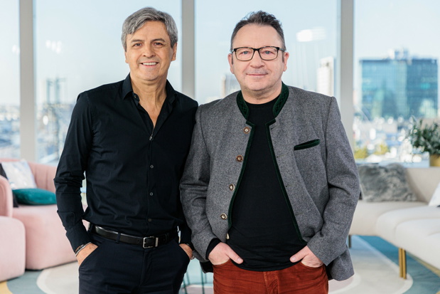 Piotr Polk, Zbigniew Zamachowski, Warszawa, 12.02.2022. Na planie programu Dzien Dobry TVN.