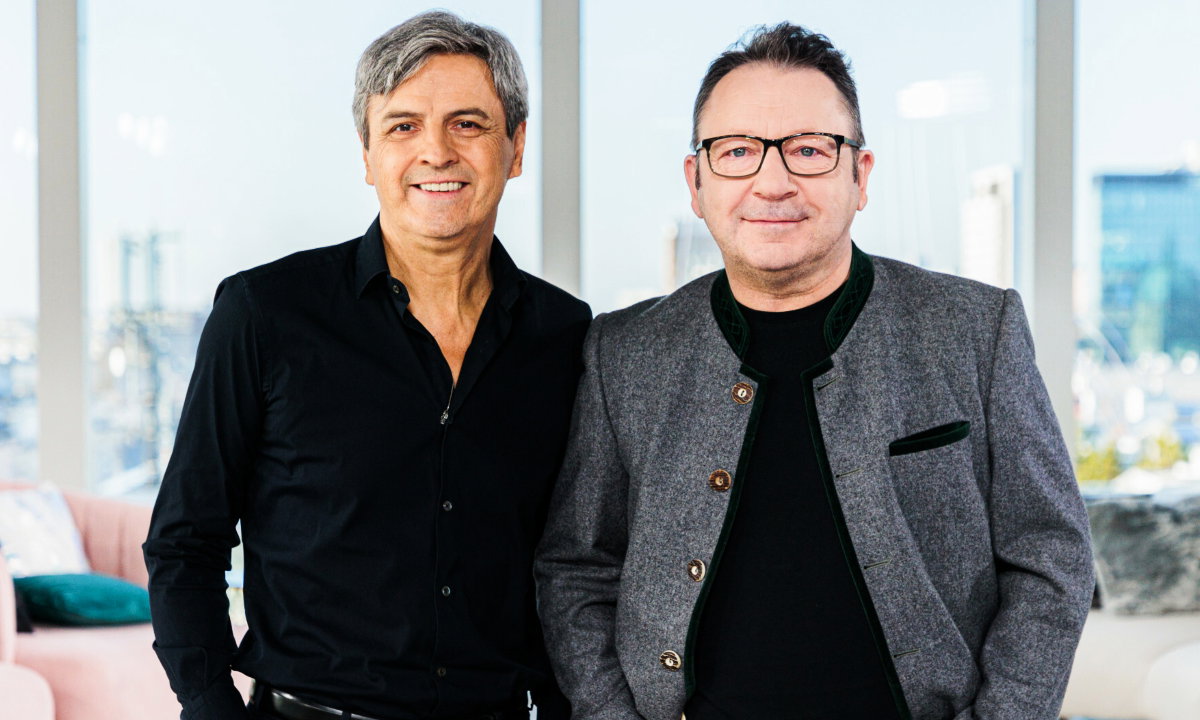 Piotr Polk, Zbigniew Zamachowski, Warszawa, 12.02.2022. Na planie programu Dzien Dobry TVN.