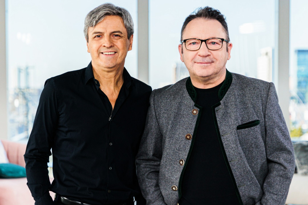 Piotr Polk, Zbigniew Zamachowski, Warszawa, 12.02.2022. Na planie programu Dzien Dobry TVN.