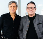Piotr Polk, Zbigniew Zamachowski, Warszawa, 12.02.2022. Na planie programu Dzien Dobry TVN.