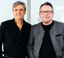 Piotr Polk, Zbigniew Zamachowski, Warszawa, 12.02.2022. Na planie programu Dzien Dobry TVN.