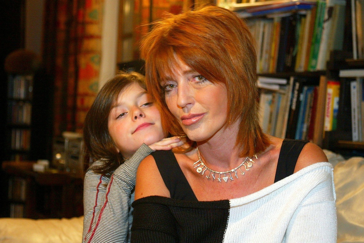 Ewa Sałacka z córką Matyldą, 2005 r.
