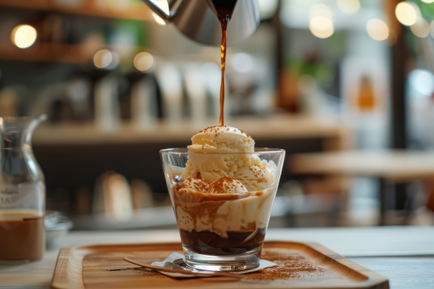 Affogato z klasycznym espresso.