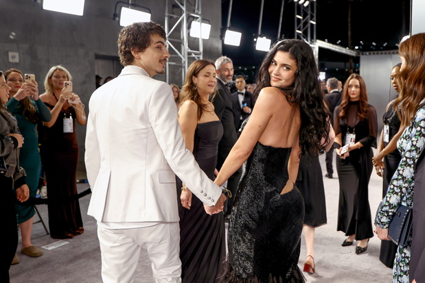 Kylie Jenner i Timothée Chalamet są parą od trzech lat. Oboje na oscarowym przyjęciu „Vanity Fair” w Hollywood, 2026 r.