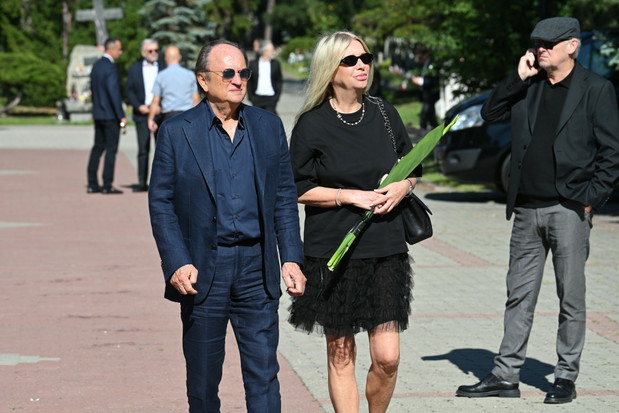 Mariola Bojarska-Ferenc, Ryszard Ferenc. 14.08.2026 Warszawa. Pogrzeb Andrzeja Morozowskiego.