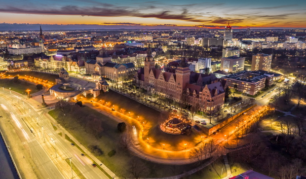 Szczecin nocą
