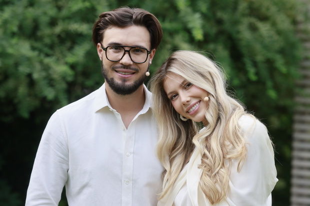 Warszawa 11.09.2026 Nagranie programu Pytanie na Sniadanie TVP2. n/z Leon Myszkowski, Ksenia Ngo