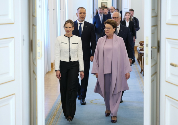 29.09.2026 Warszawa Wizyta prezydenta Estonii w Polsce: Sirje Karis, Alar Karis, Karol Nawrocki, Marta Nawrocka
