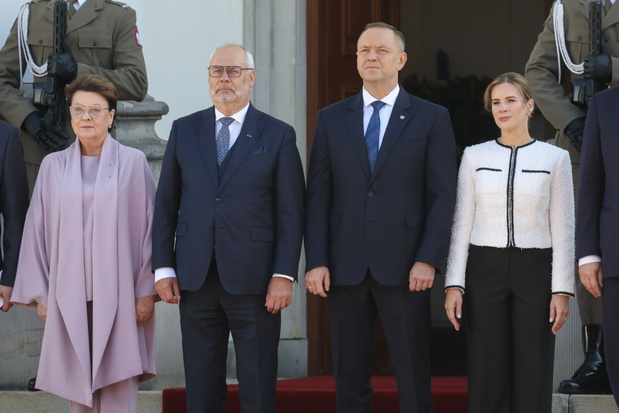 29.09.2026 Warszawa Wizyta prezydenta Estonii w Polsce: Sirje Karis, Alar Karis, Karol Nawrocki, Marta Nawrocka
