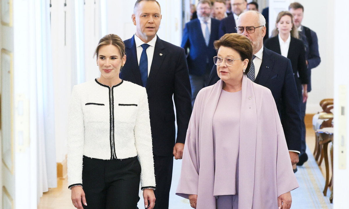 Prezydent Estonii Alar Karis z Malzonka Sirje Karis, z robocza wizyta w Polsce. Spotkanie z prezydentem Karolem Nawrockim w Belwederze