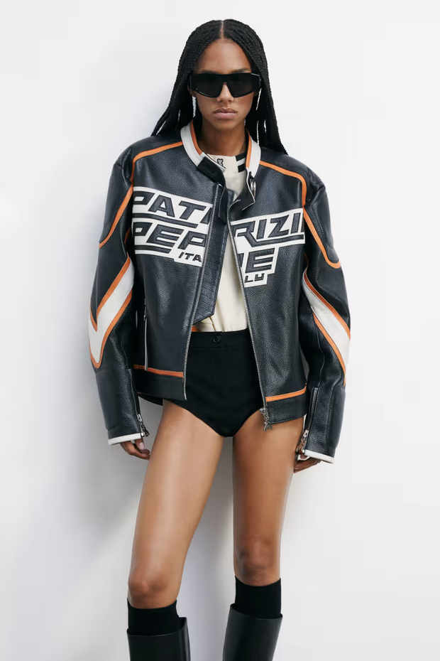 Skórzana kurtka biker racing Patrizia Pepe