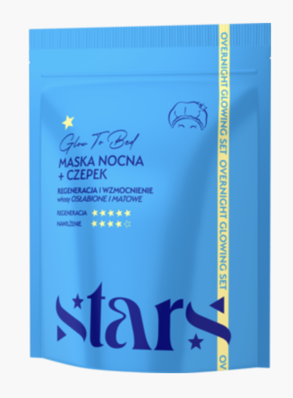 Maska do włosów z czepkiem na noc Glow to bed, Stars, 26,99 zł/Rossmann