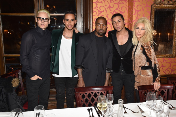 Jared Leto, Lewis Hamilton, Kanye West, Olivier Rousteing, Kim Kardashian