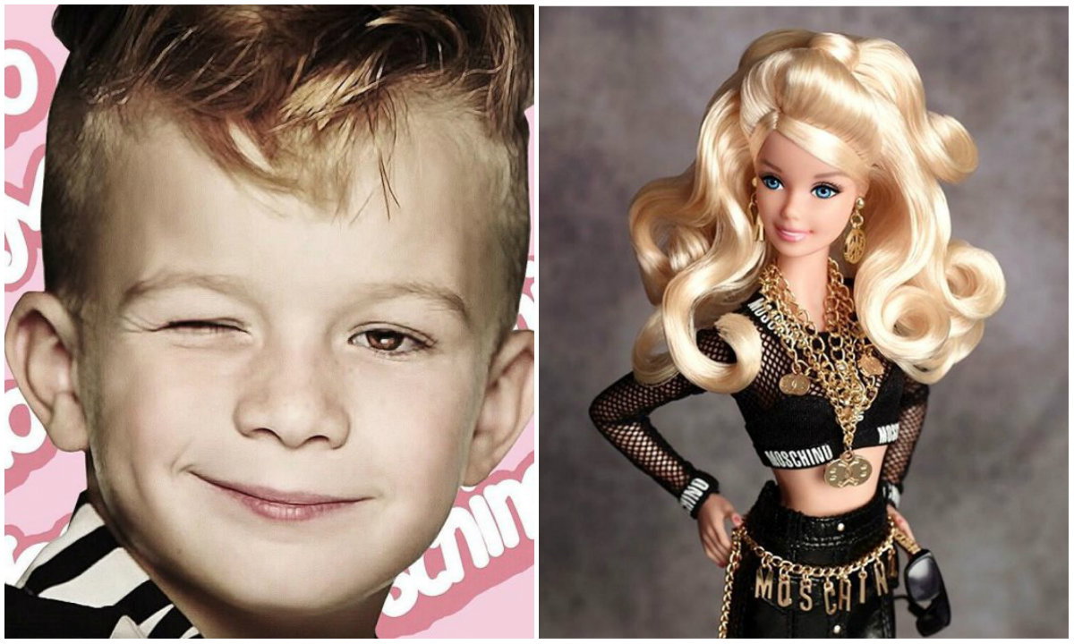 lalka barbie w reklamie moschino