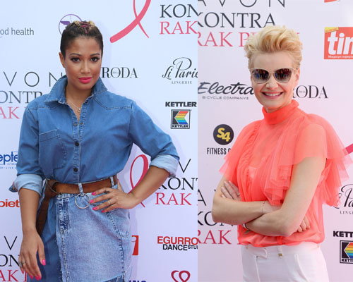 Ambasadorki AVON – Małgorzata Kożuchowska i Patricia Kazadi podczas finału akcji AVON kontra Rak Piersi